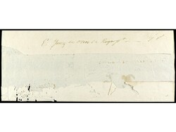 ESPAÑA: PREFILATELIA. LUGO. Frontal con parte de solapas, a SANTIAGO ...