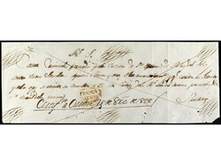 ESPAÑA: PREFILATELIA. 1828. ORENSE. Frontal de plica judicial a ...