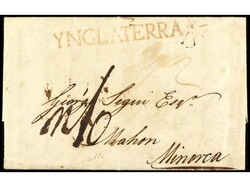 ESPAÑA: PREFILATELIA. 1804. VIGO. SOBRESCRITO de LONDRES a MENORCA. ...
