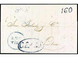 ESPAÑA: PREFILATELIA. 1839 (30 enero). VIGO a LISBOA. Marca B.V.C ...