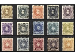 ESPAÑA. SERIE COMPLETA. 15 valores. Bien centrados. Numeraciones ...