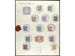 ESPAÑA. 1906. Hoja de la Conference d´Algeciras con 14 sellos de la ...