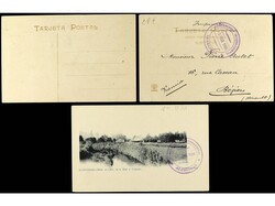 ESPAÑA. 1906. 3 tarjetas postales con franqueos 4/4 cts. y 5 cts. ...