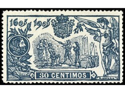 ESPAÑA. 5 cts. a 30 cts. y 50 cts. Centrados de LUJO. Sin fijasellos ...