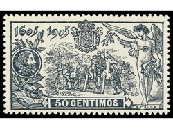 ESPAÑA. 50 céntimos azul. LUJO. Ed.263.