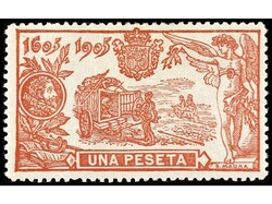 ESPAÑA. 1 pta. carmín. Centrado perfecto. LUJO. Muy raro en esta ...