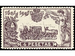 ESPAÑA. 4 pts. violeta. PIEZA DE LUJO. Fotocopia de cert. GRAUS ...