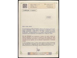 ESPAÑA. 4 pts. violeta. PIEZA DE LUJO. Fotocopia de cert. GRAUS ...
