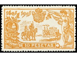 ESPAÑA. 10 pts. naranja. PIEZA DE LUJO. Fotocopia de cert. GRAUS ...