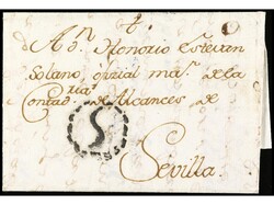 ESPAÑA: PREFILATELIA. 1755 (15 enero). DOS HERMANAS a SEVILLA. Marca ...