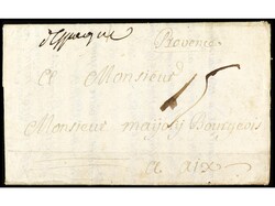 ESPAÑA: PREFILATELIA. 1714 (18 febrero). Sobrescrito de CÁDIZ a ...