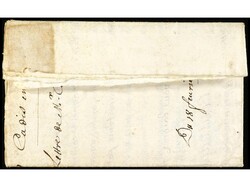 ESPAÑA: PREFILATELIA. 1714 (18 febrero). Sobrescrito de CÁDIZ a ...