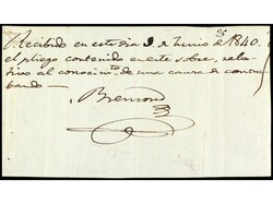 ESPAÑA: PREFILATELIA. 1840. Frontal con ´recibí´ al dorso, LAS ...