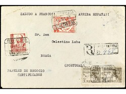 ESPAÑA. 1937. CONSTANTINOPLA a PORTUGAL. Carta certificada circulada ...