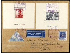 ESPAÑA. 1938. BARCELONA a PARÍS. H.B. dentada en carta circulada, ...