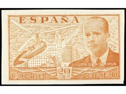 ESPAÑA. 20 cts. ocre SIN DENTAR. LUJO. Cert. EXFIMA (1977). Ed ...