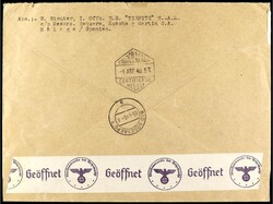 ESPAÑA. 1940. MÁLAGA a ALEMANIA. Carta certificada, espectacular ...