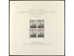 ESPAÑA: AYUNTAMIENTO DE BARCELONA. HB dentada con leyenda ´Ejemplar ...