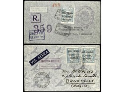 ESPAÑA E. LOCALES PATRIOTICAS: BURGOS. 1937. Dos cartas circuladas a ...