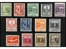 ANDORRA. SERIE COMPLETA.13 valores. 25 y 40 cts. dent. 11 1/2 (Ed. ...