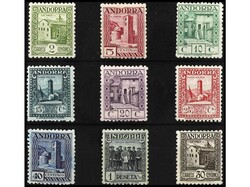 ANDORRA. SERIE COMPLETA. 9 valores con dent. 11 1/2. MUY BONITA. Ed ...