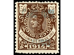 COLONIAS ESPAÑOLAS: CABO JUBY. 50 cts. castaño. Habilitación en ...