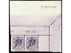 COLONIAS ESPAÑOLAS: CABO JUBY. 20 cts. violeta. Pareja horizontal, ...