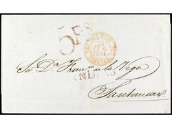 CUBA. 1851 (28 abril). Envuelta sin texto circulada de SANTIAGO DE ...