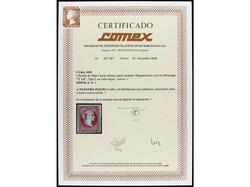 COLONIAS ESPAÑOLAS: CUBA. Y 1/4 s. 2 reales carmín, Tipo I. ...