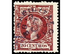 COLONIAS ESPAÑOLAS: FERNANDO POO. 5 c. s. 20 c. carmín. Firmado ...