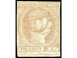 FILIPINAS. 10 cuartos rosa rojizo pálido. Borde de hoja. Pequeño ...