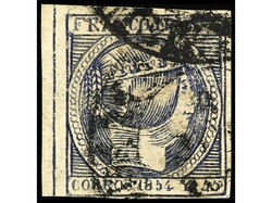 FILIPINAS. 1 real azul, borde de hoja. Buena conservación. Raro en ...