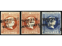 FILIPINAS. HABILITADOS POR LA NACIÓN. 5 c. rojo habilitación normal ...