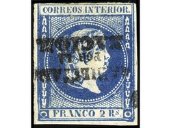 FILIPINAS. HABILITADOS POR LA NACIÓN. 5 c. rojo habilitación normal ...