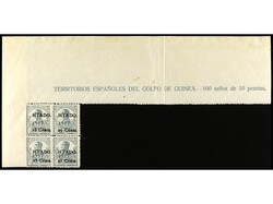COLONIAS ESPAÑOLAS: GUINEA. SERIE COMPLETA. 4 valores en bloques de ...