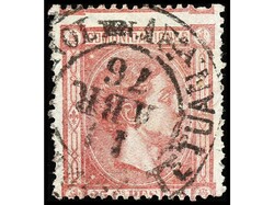 COLONIAS ESPAÑOLAS: MARRUECOS. 1876. Sello español de 25 cts. rosa ...