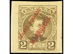 COLONIAS ESPAÑOLAS: MARRUECOS. 2 cts. sepia SIN DENTAR. ...