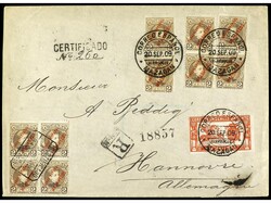 COLONIAS ESPAÑOLAS: MARRUECOS. 1909. MAZAGÁN a ALEMANIA. 2 cts. ...