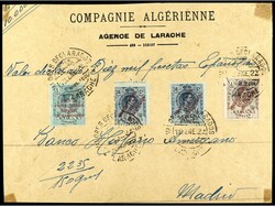 COLONIAS ESPAÑOLAS. 1924. FRONTAL, LARACHE a MADRID. Valor Declarado ...