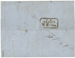 1863 "COL. VAPORE INGL. IONIA" + 3 Tax marking (rare) on entire ...