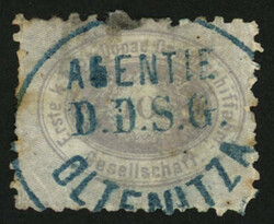 DDSG : 10kr lilac (fault) canc. AGENTIE D.D.S.G OLTENITZA in blue. ...