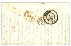 BELGIUM : 1865 ROMA + F35 in Red (very scarce) on entire letter from ...