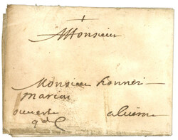 EGYPT : 1692 Entire letter from ALEXANDRIA + "Q.D.C" to LIVORNO. Vf