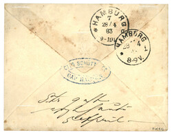 HAMBURG - Incoming Mail : 1883 HAITI First ISSUE 3c + 7c with 4 nice ...