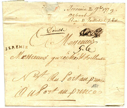 HAITI : 1779 JEREMIE on entire letter to PORT AU PRINCE. Superb