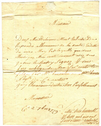HAITI : 1779 JEREMIE on entire letter to PORT AU PRINCE. Superb