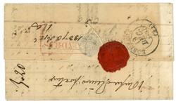 INDIA : 1837 Boxed INDES ORIEN. / PAR / ALEXANDRIE on entire letter ...