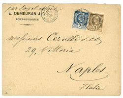NAPLES - Incoming Mail : 1884 HAITI First ISSUE 3c + 7c with 4 nice ...