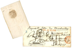 SARDINIA : 1851 Pink TAX LABEL "POSTE SARDE" on envelope with full ...
