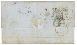 BOLIVIA to SARDINIA : 1857 GB/2f87c + PANAMA TRANSIT + Forwarding ...